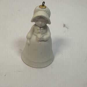 Vintage LIMITED EDITION 1978 "Christmas Joy" Holly Hobbie 3" Bell White ornament
